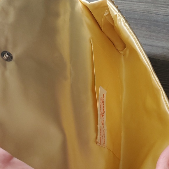 Vintage Gold sequin beaded Clutch exclusively for La Regale Ltd Handmade - Picture 5 of 5